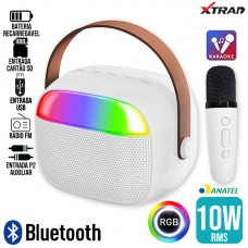 Caixa de Som Bluetooth 10W RGB XDG-67 Xtrad - Branca